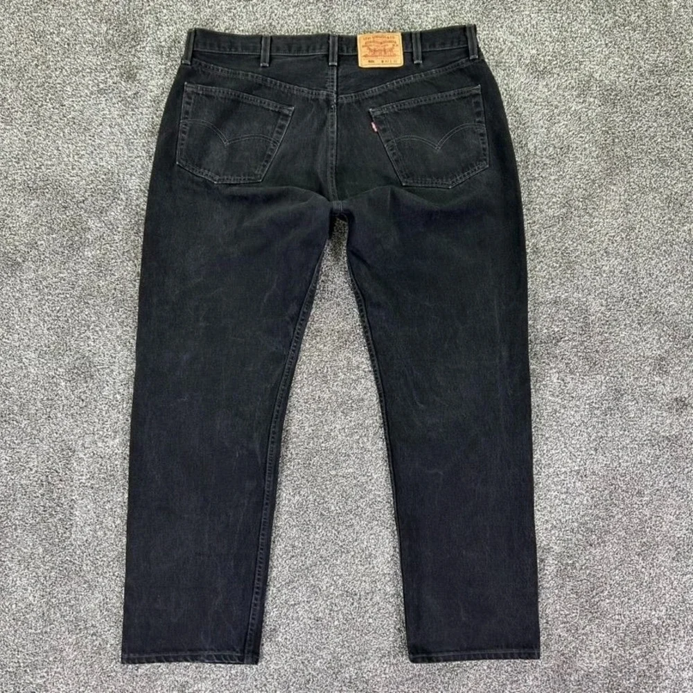 Vintage Levis 501XX Button Fly Black Denim Jeans Men 42x32 Straight Leg USA Made